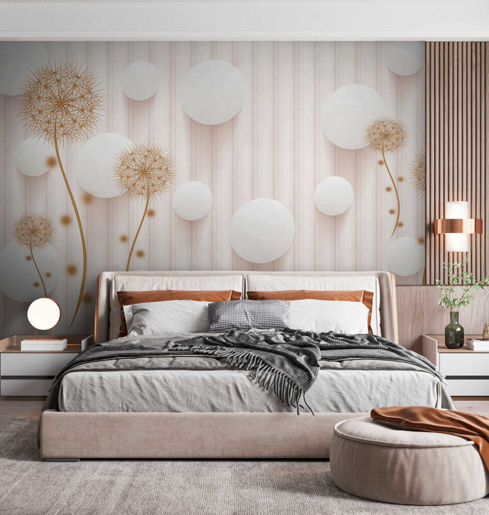 Round flowers, white circles — interior 4