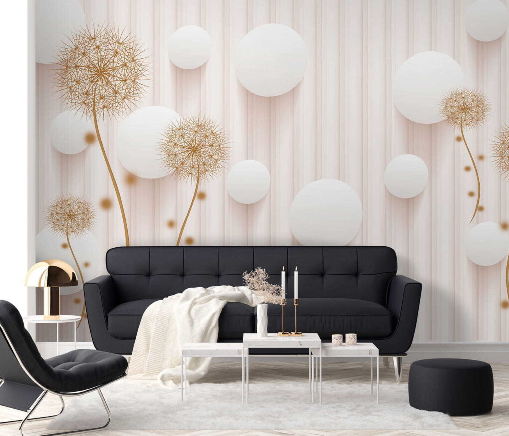 Round flowers, white circles — interior 7