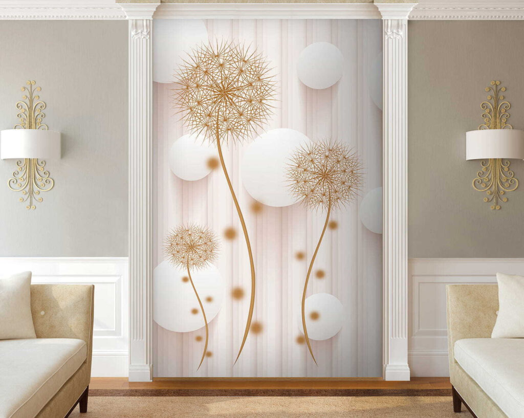 Round flowers, white circles — interior 9