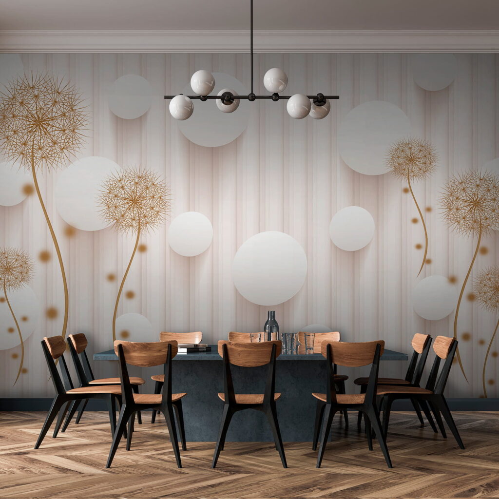 Round flowers, white circles — interior 10