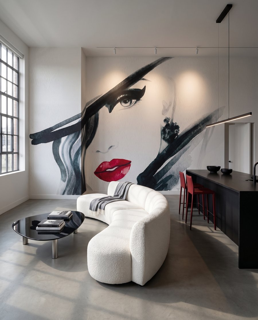 Red Lip Muse in an interior