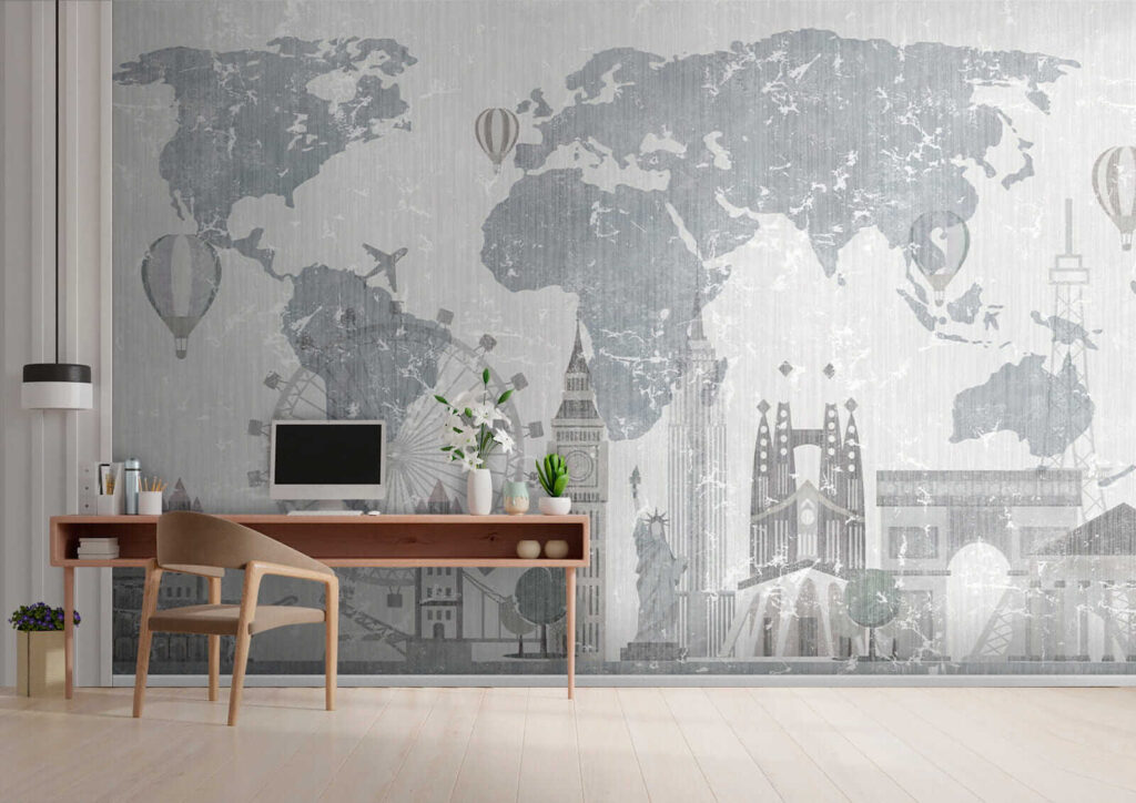 World map and landmarks — interior 8