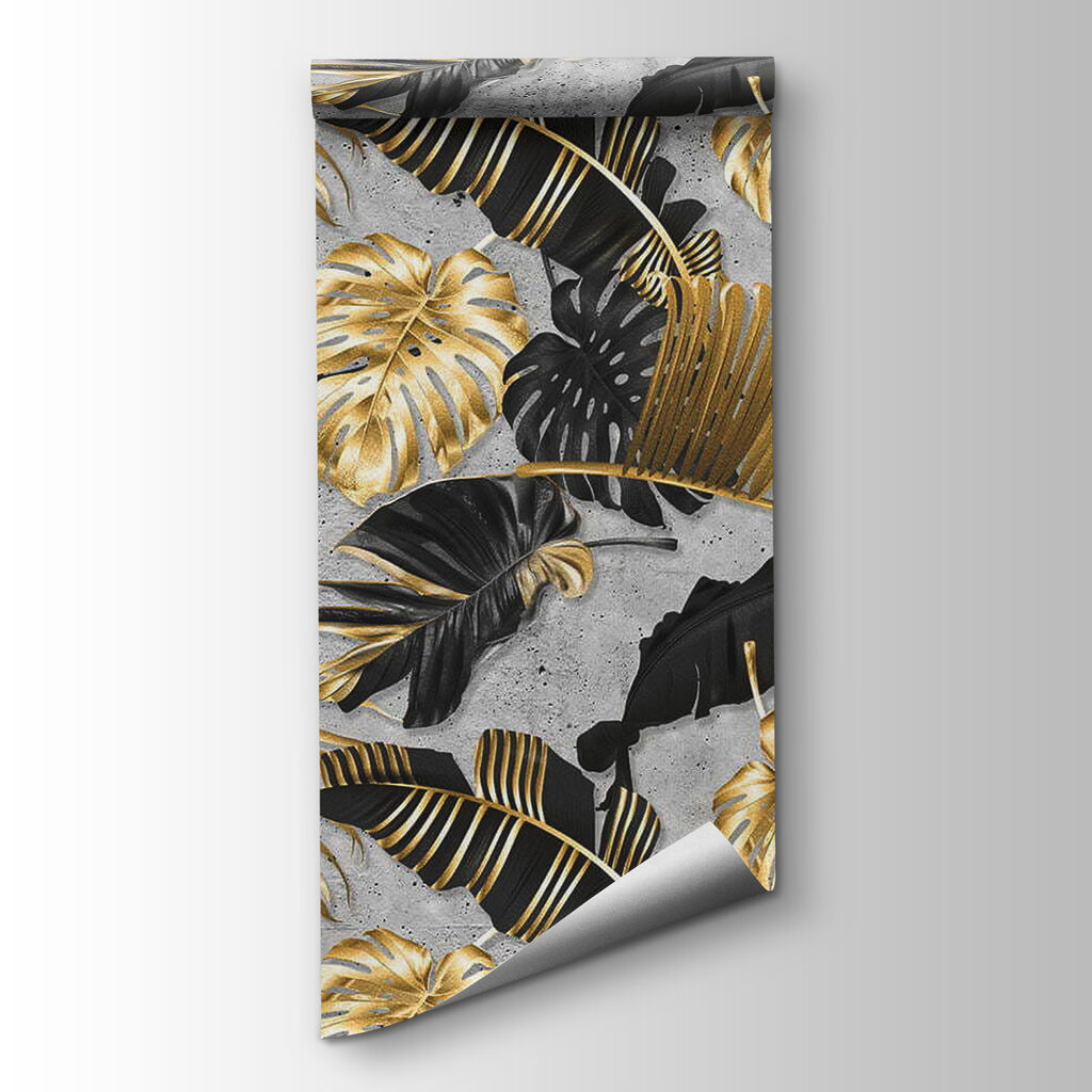 Golden leaves on black — product view