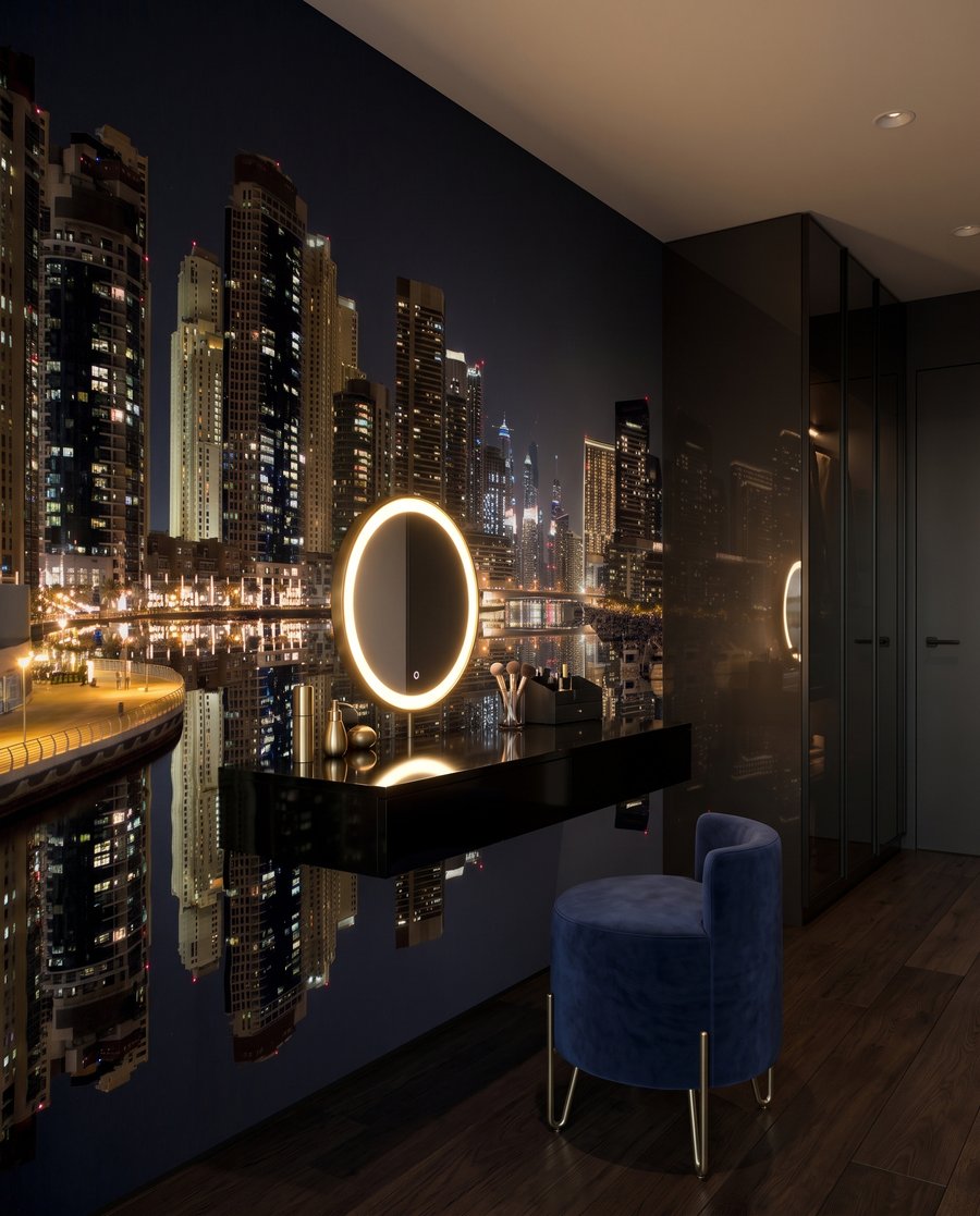 City Lights Reflected in an interior
