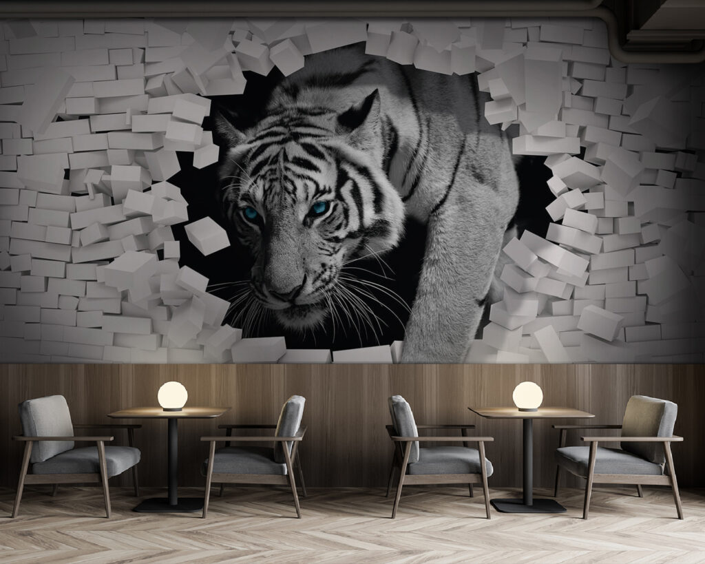 Tiger Through the Wall in an interior