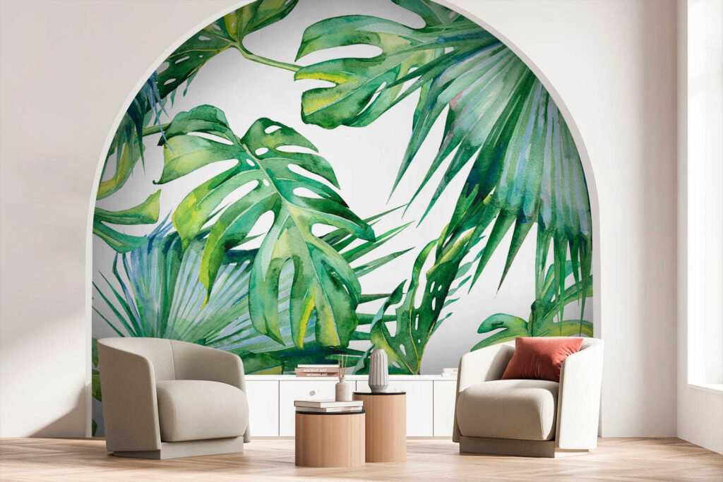 Green leaves in watercolour — interior 6