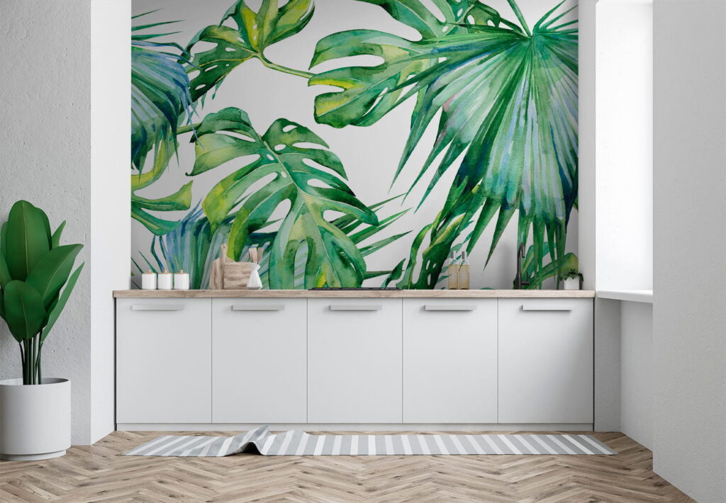 Green leaves in watercolour — interior 10
