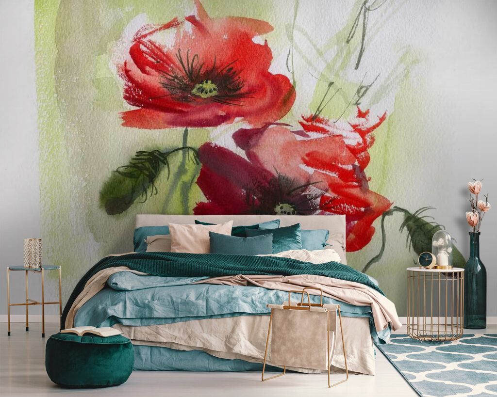 Two poppies in brushstrokes — interior 2