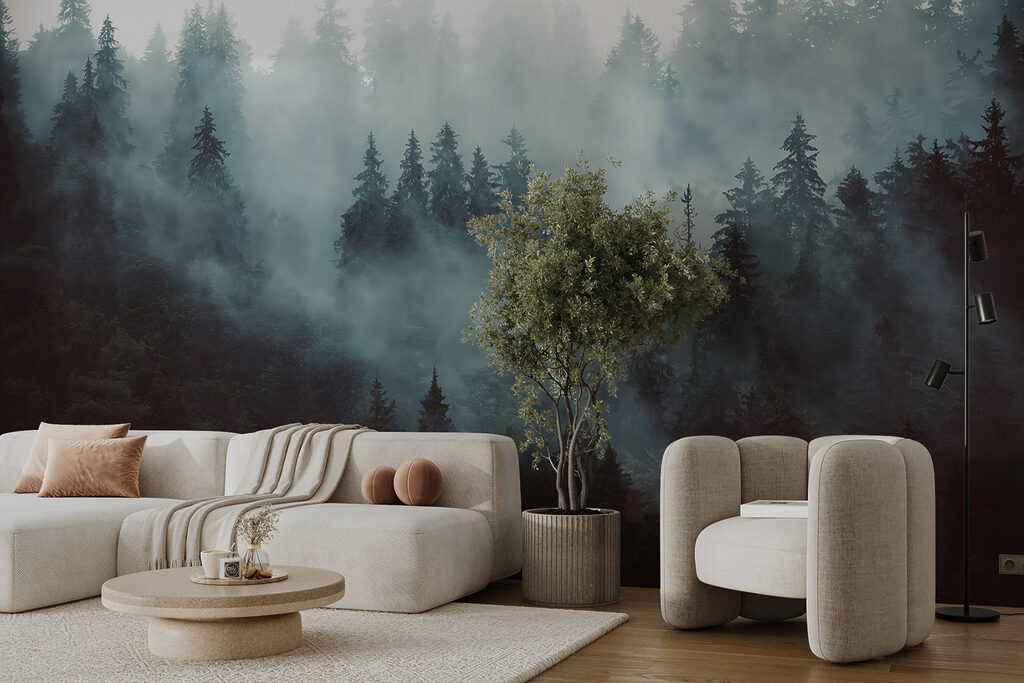 Pines in blue mist — interior 4