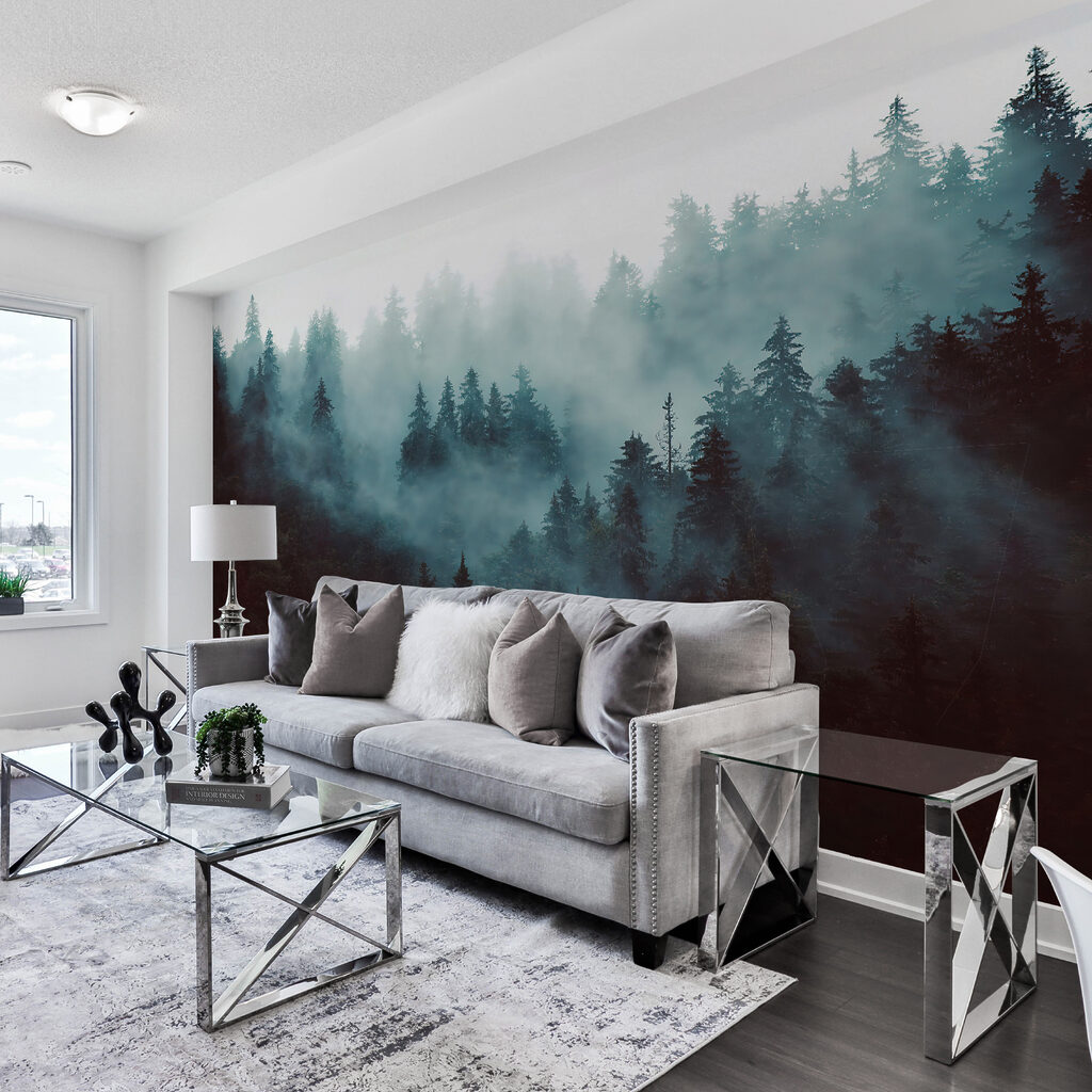 Pines in blue mist — interior 3