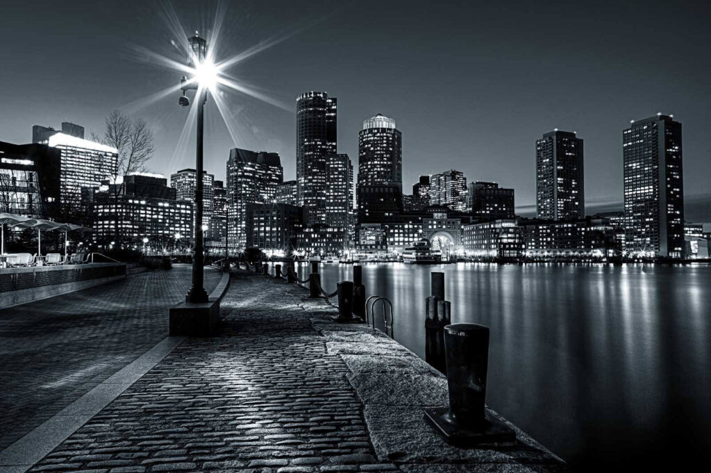 Black and white quay — full design