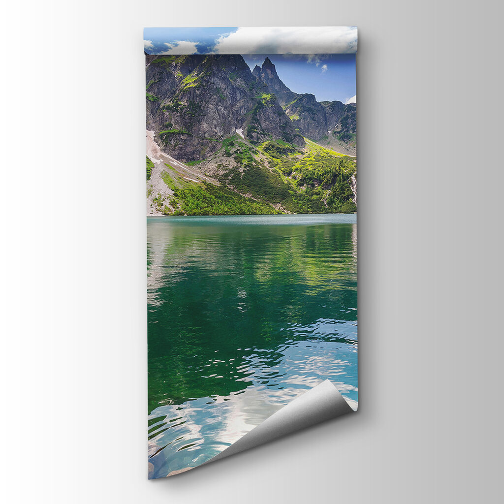 Peaks above clear water — product view
