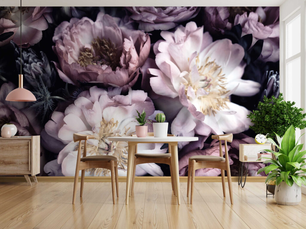 Dark peonies in light — interior 1