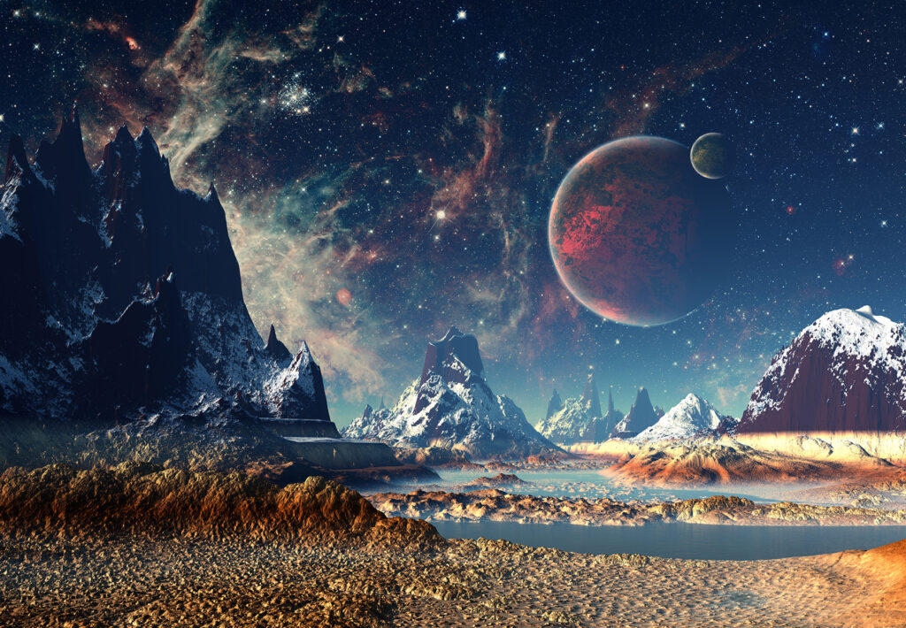 Distant Planet Landscape — full design
