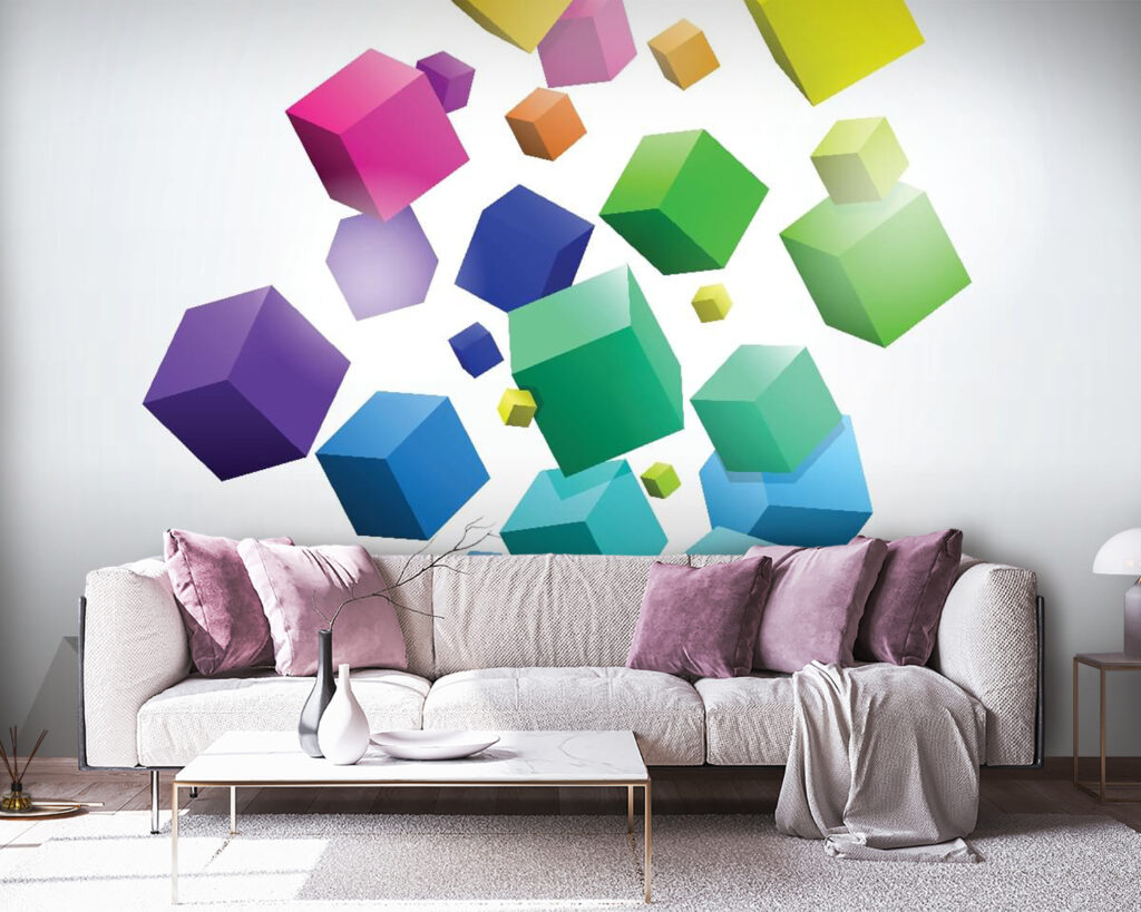 Colourful cubes floating up — interior 4