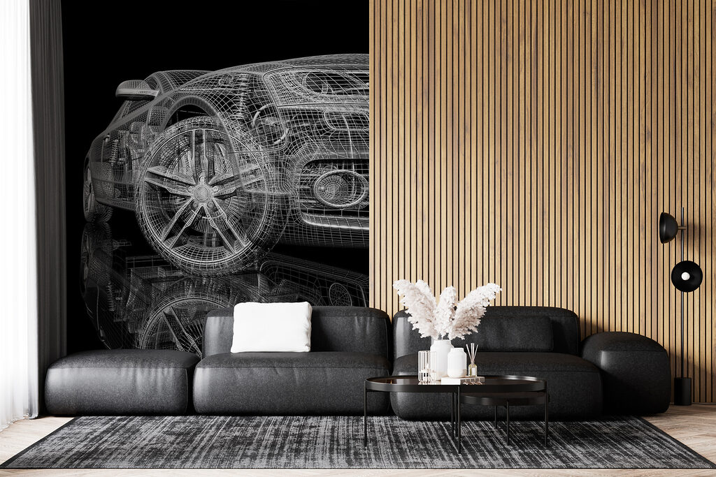 Car in white lines — interior 3