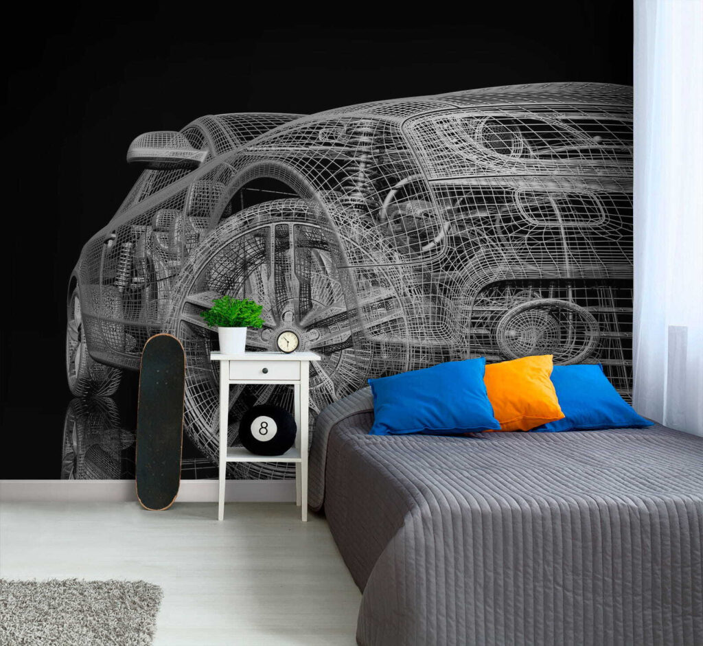 Car in white lines — interior 1