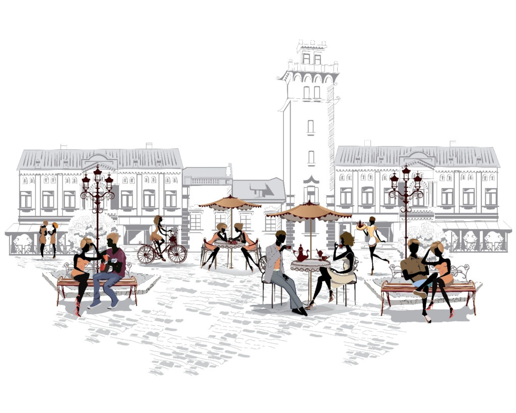 Afternoon in the Square — full design