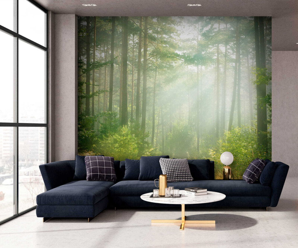 Light through tall trunks — interior 8