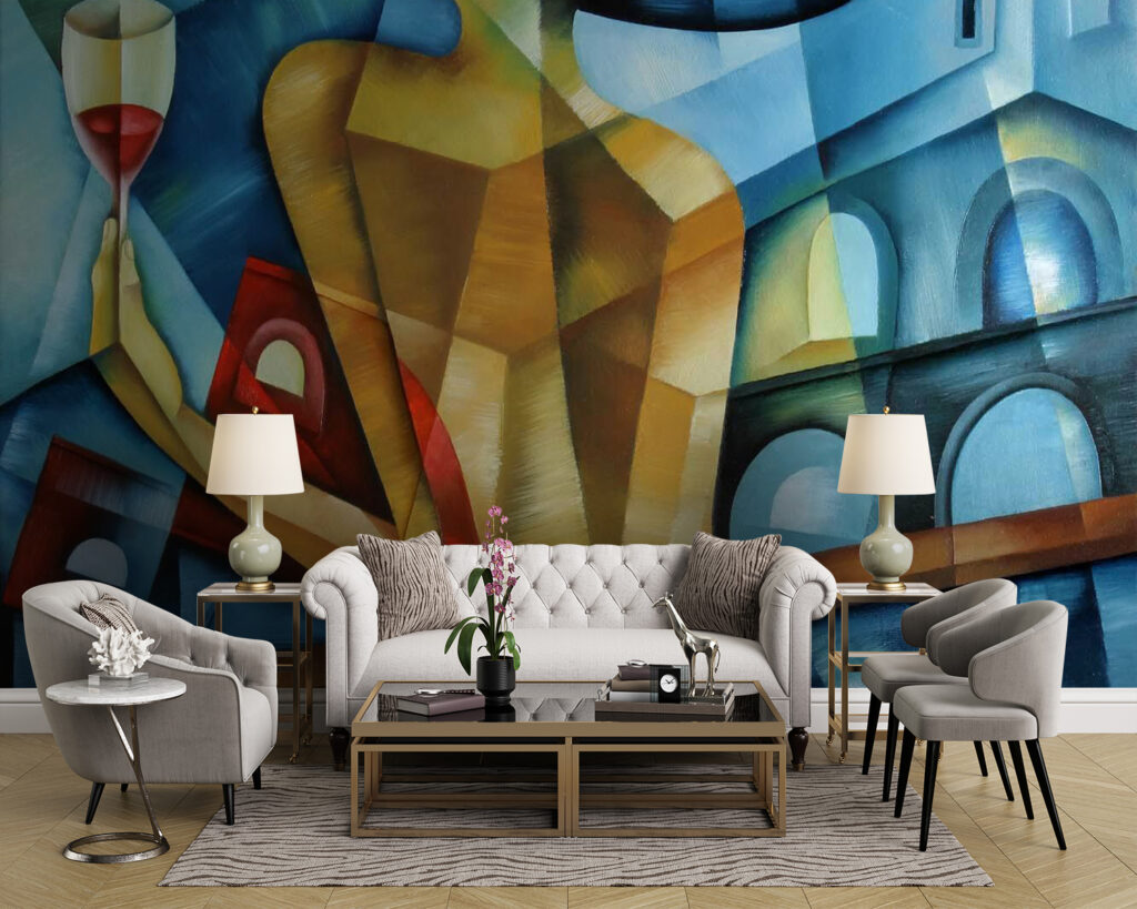 Woman with wine glass — interior 4