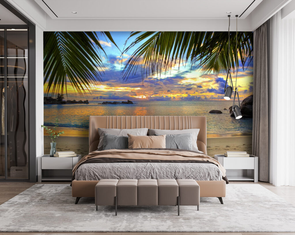 Sunset Under Palms in an interior
