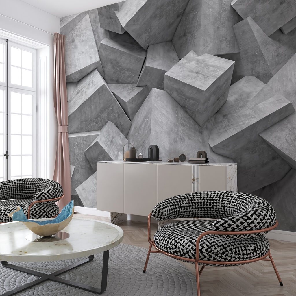 Angular grey stone blocks — interior 2