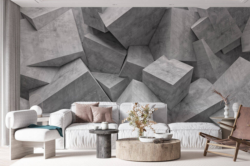 Angular grey stone blocks — interior 3