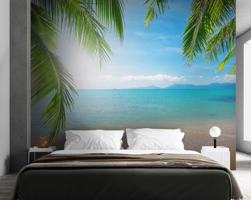 Palms over calm sea — interior 2