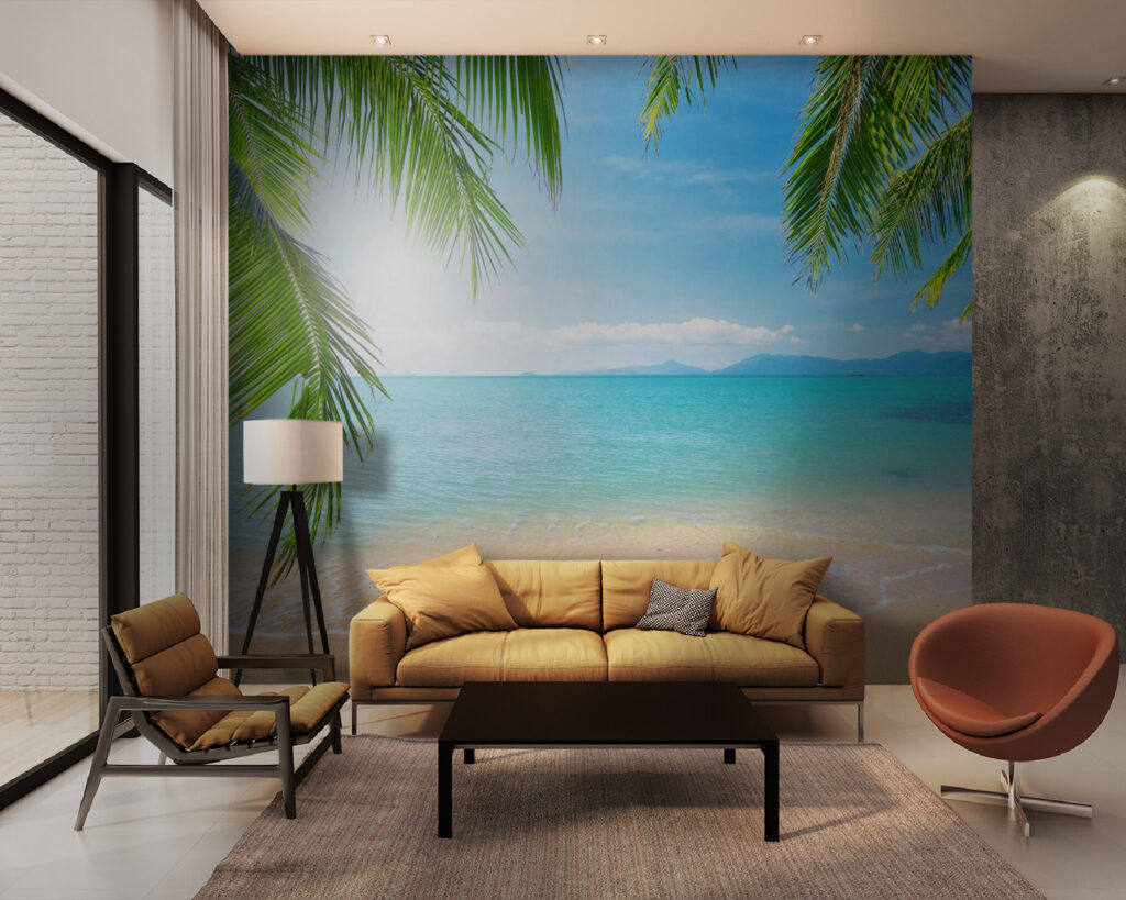 Palms over calm sea — interior 3