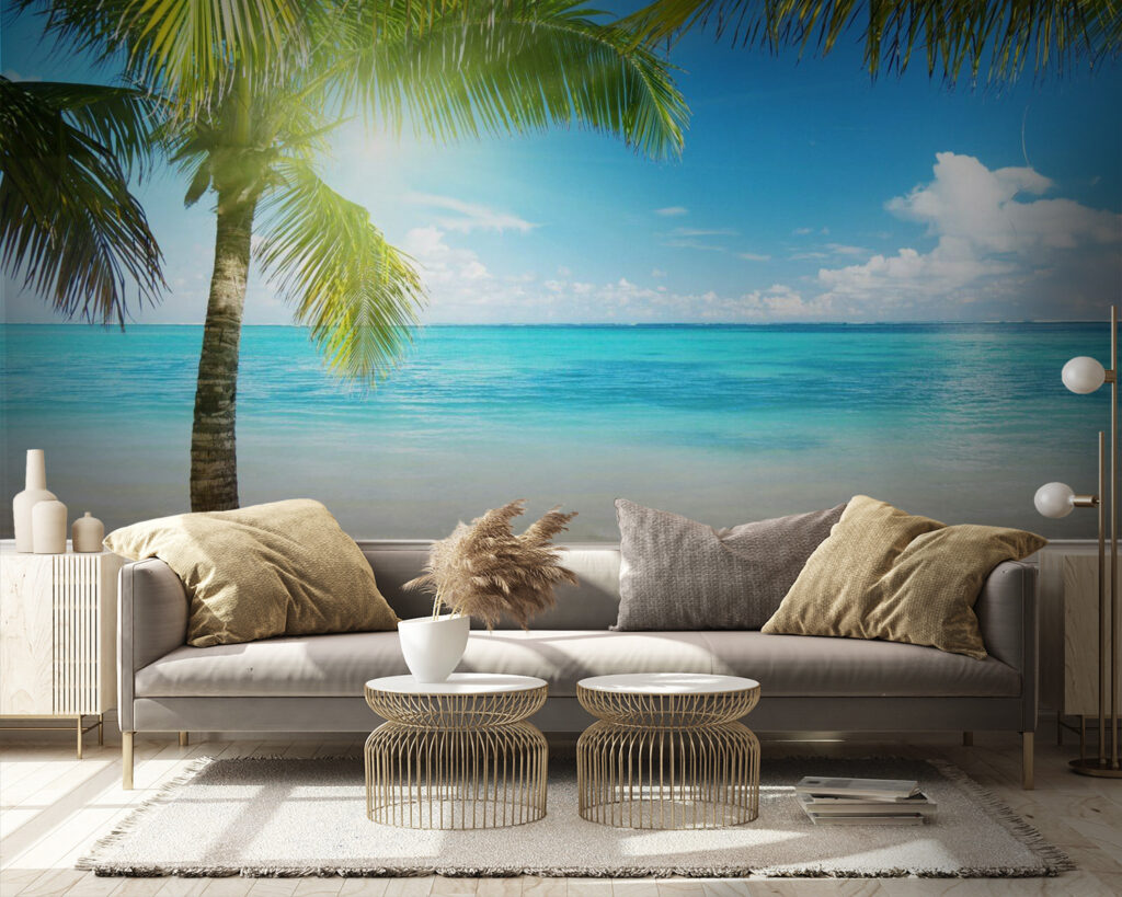 Palm shadow on beach — interior 4