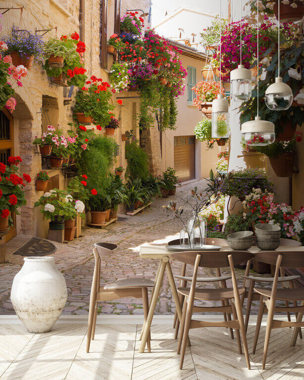 Narrow street of flowers — interior 2
