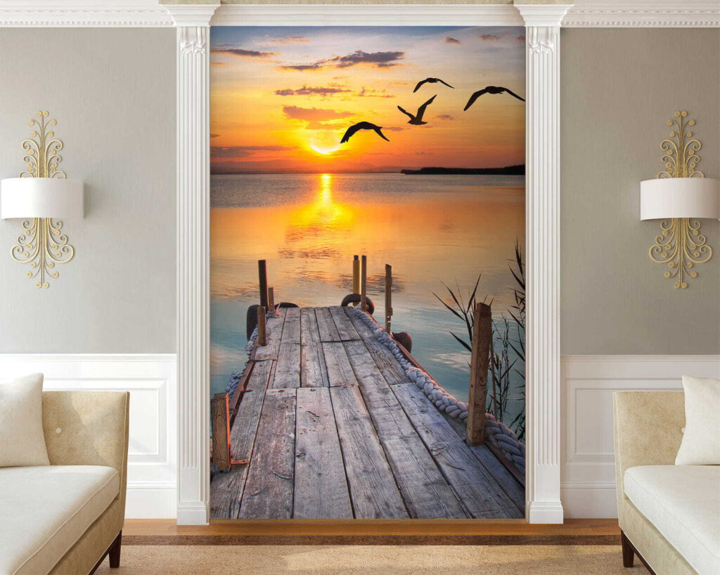 Gulls over a jetty — interior 1