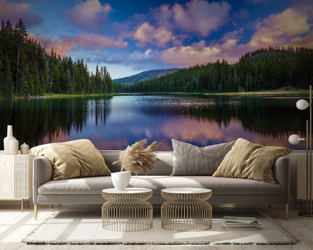 Forest reflected in lake — interior 2