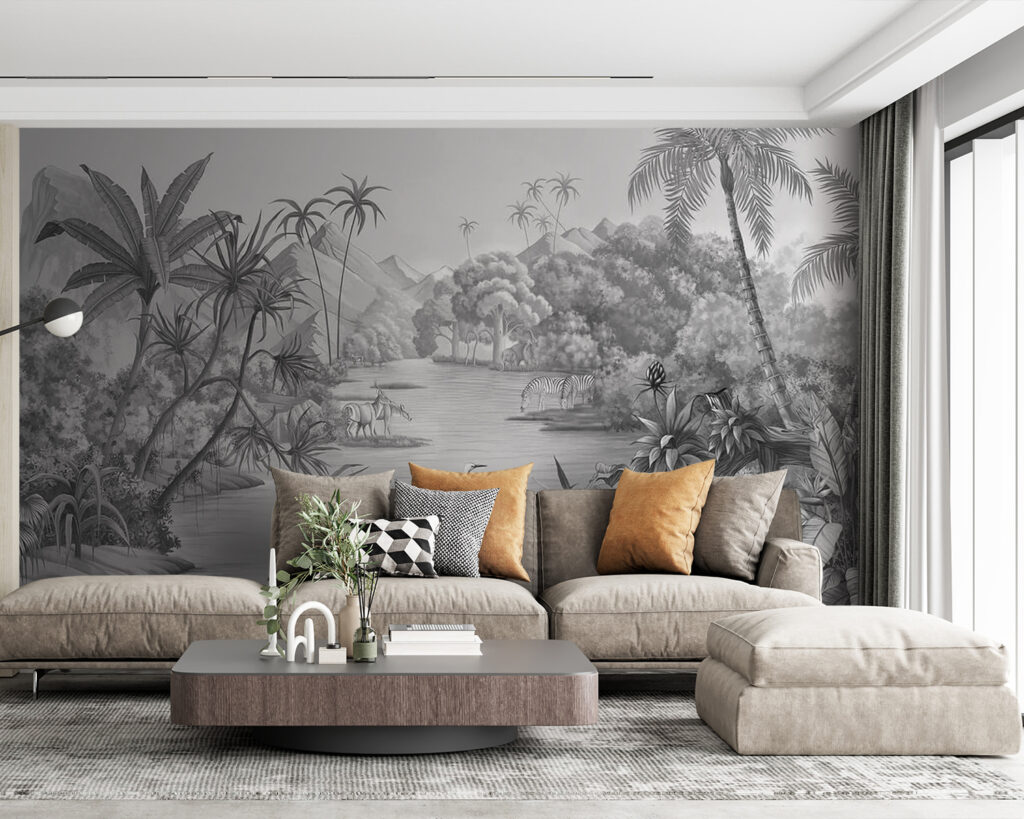 Palms framing small boats — interior 9