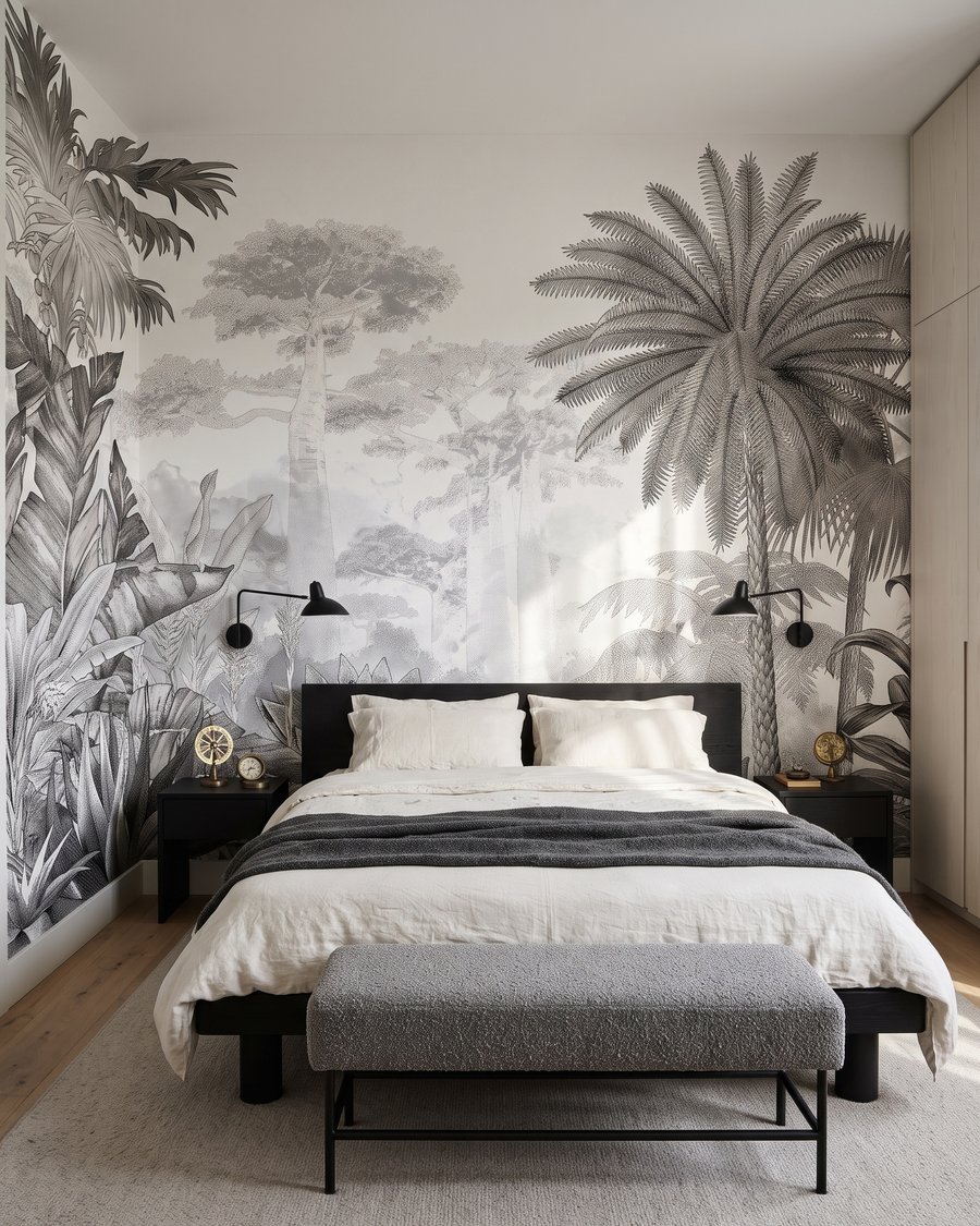 Palm Etching in an interior