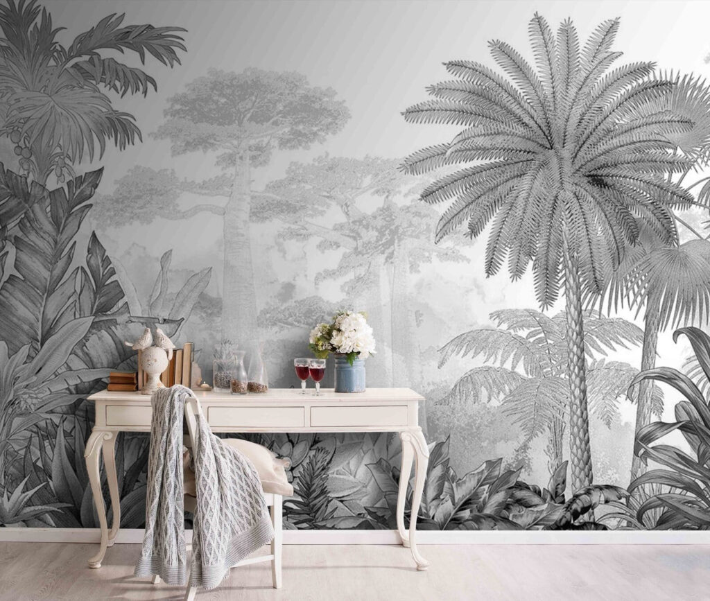 Palm Etching in an interior