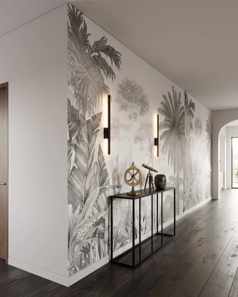 Palm Etching in an interior