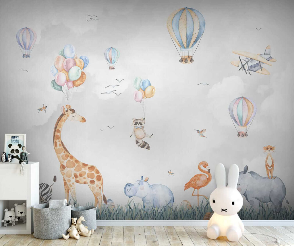 Animals under balloons — interior 5
