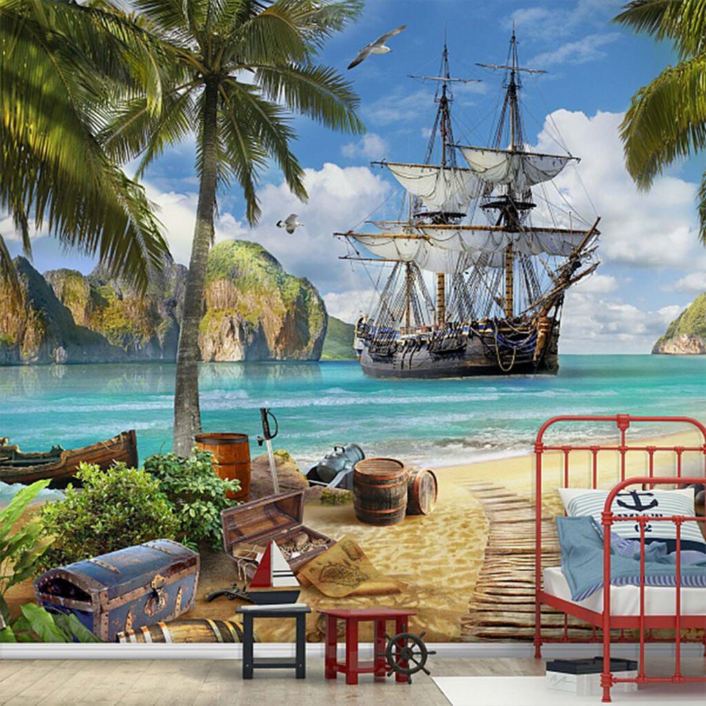 Pirate ship and palms — interior 1