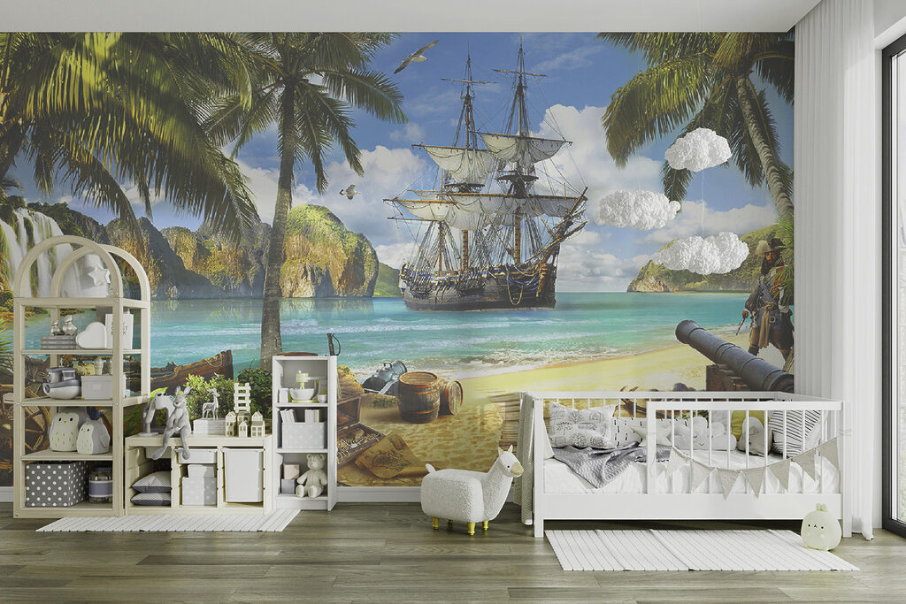 Pirate ship and palms — interior 2