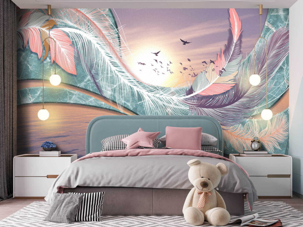 Feathers over evening water — interior 1