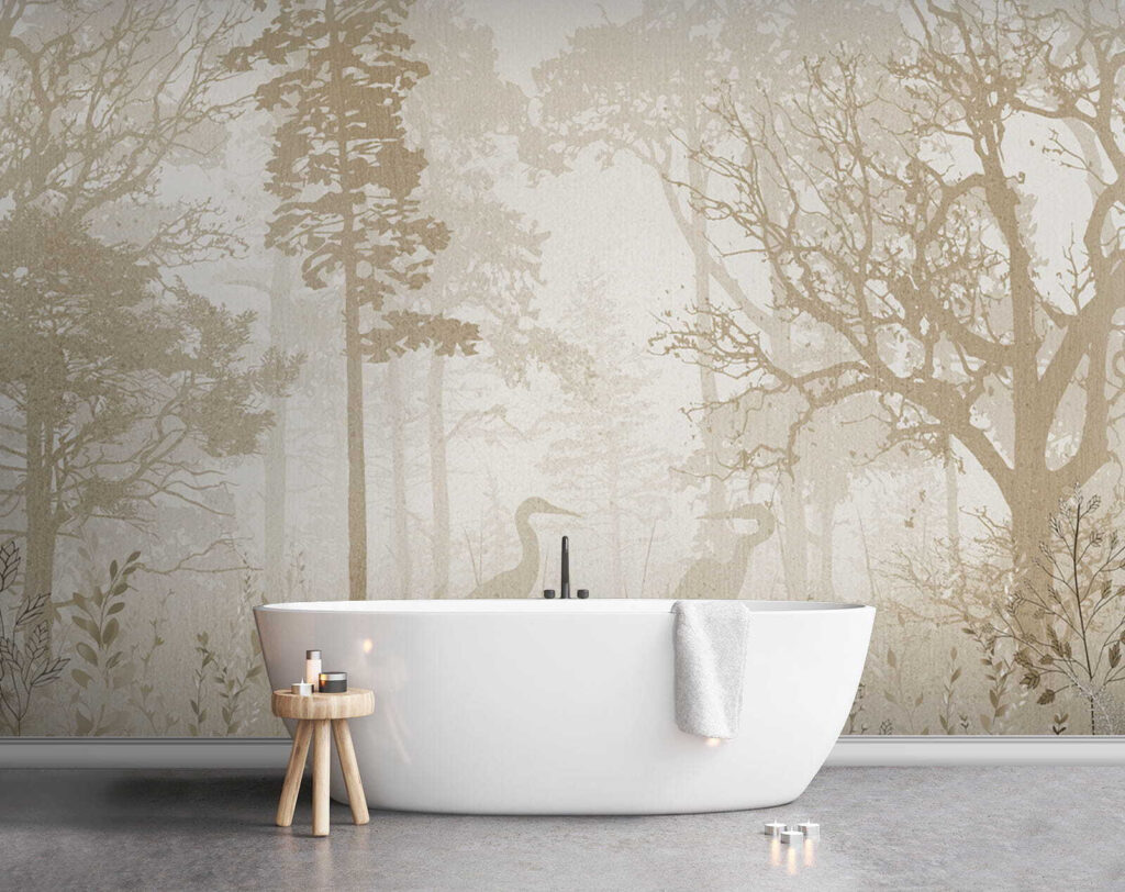 Heron in misty forest — interior 5