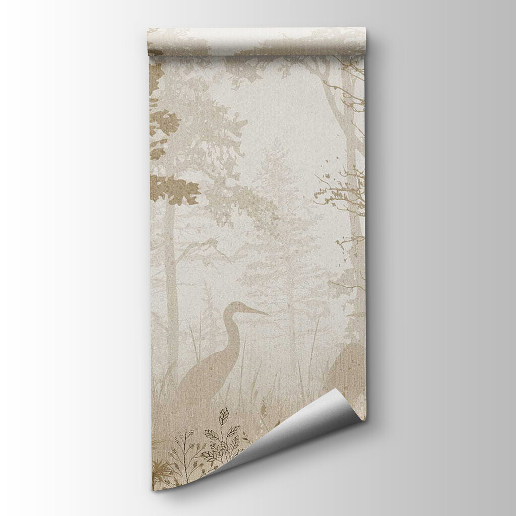 Heron in misty forest — product view