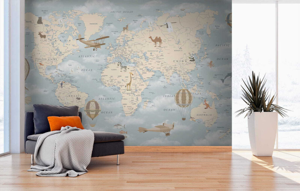 World by Balloon in an interior
