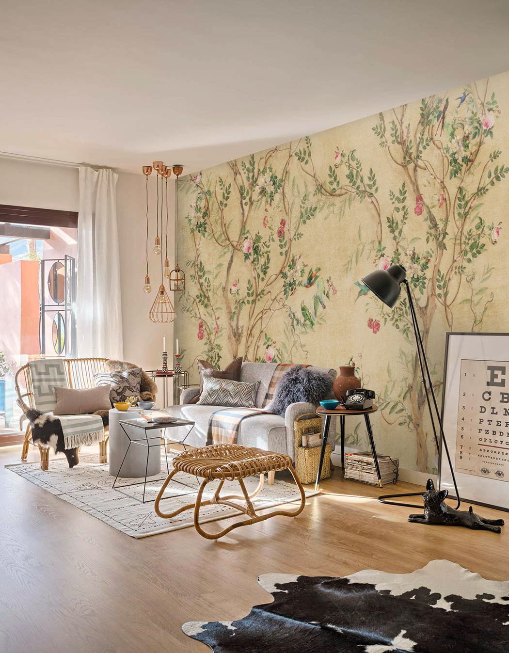 Birds among blossoming trees — interior 1