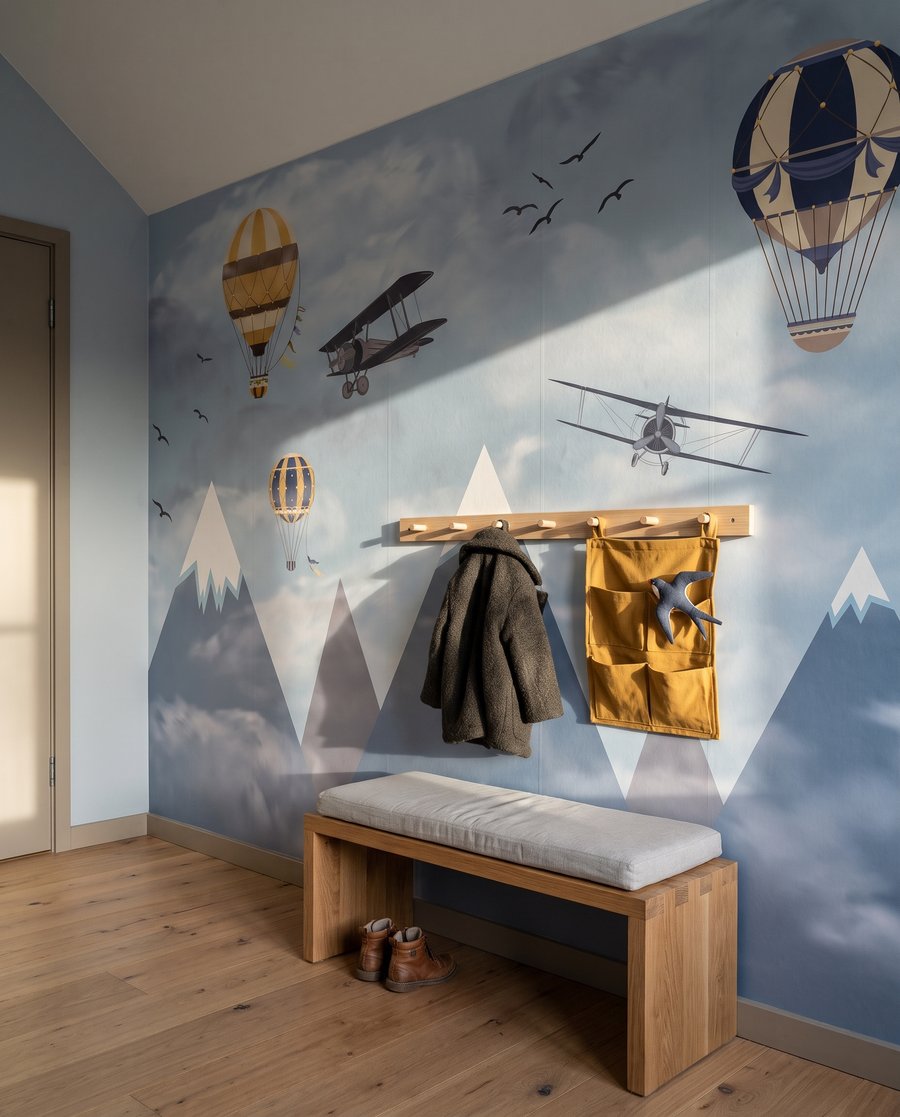 Flight Over the Peaks in an interior