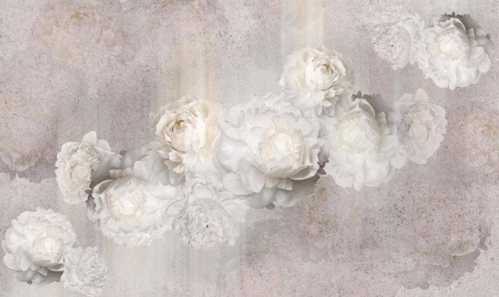Pale roses on grey — full design