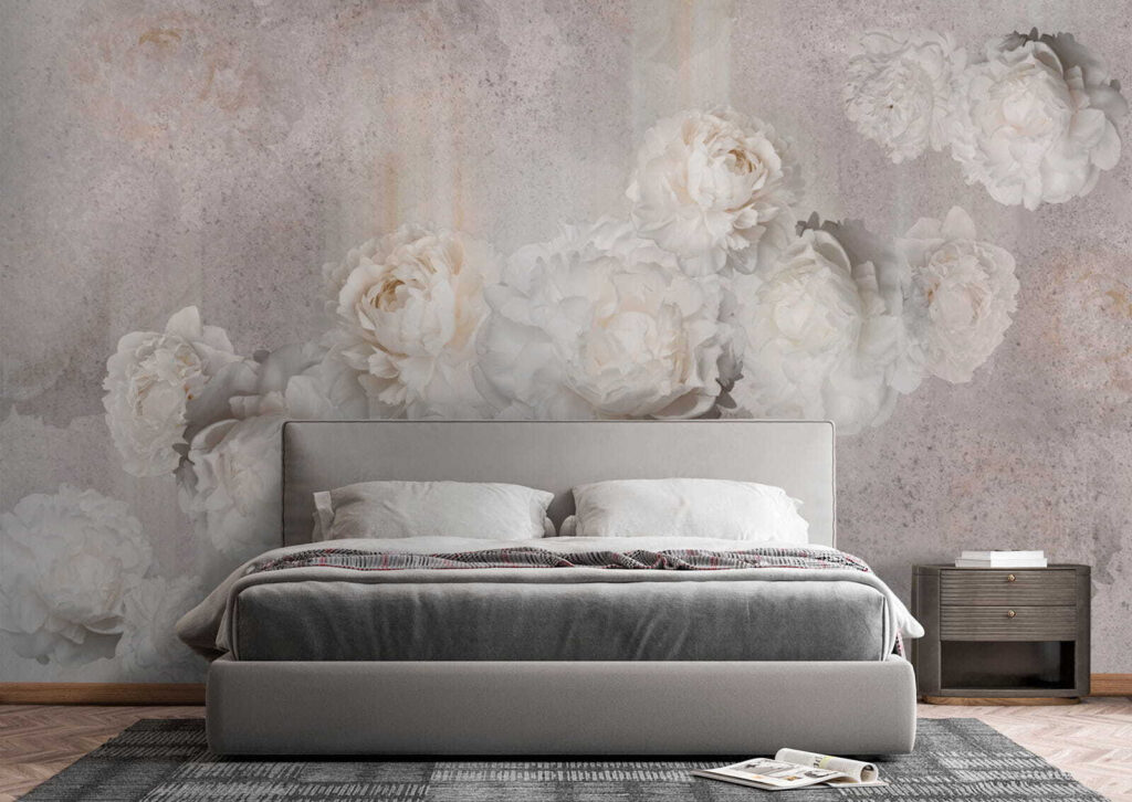 Pale roses on grey — interior 2