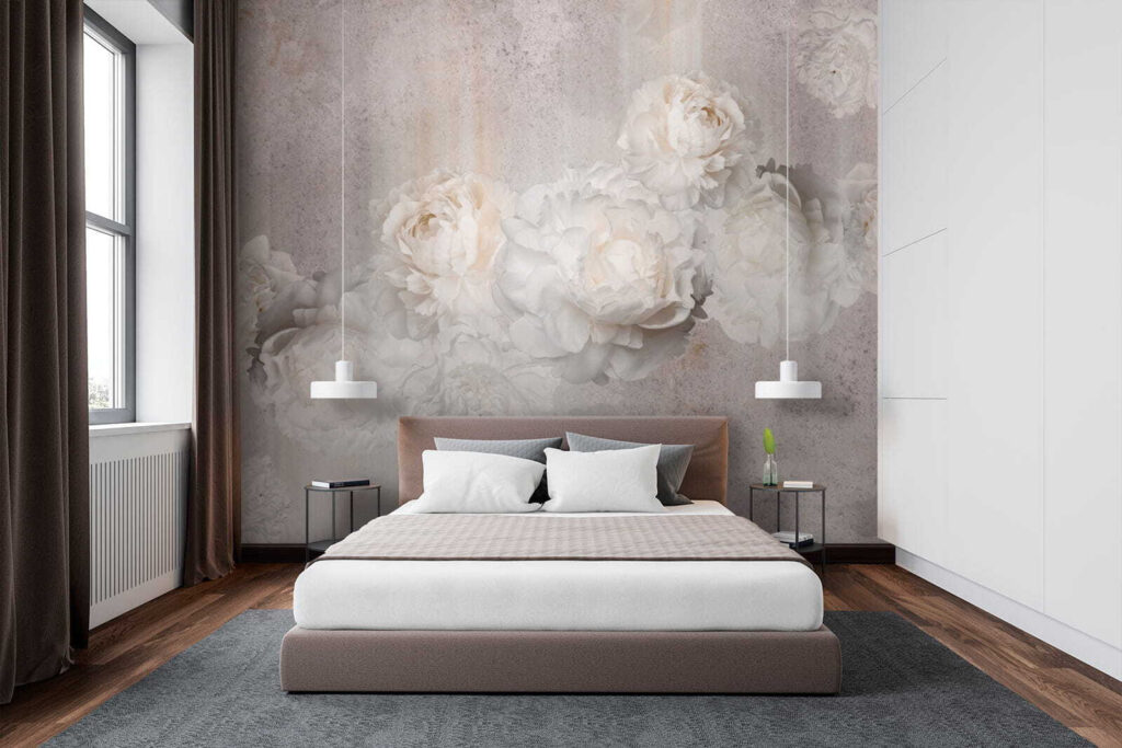 Pale roses on grey — interior 3