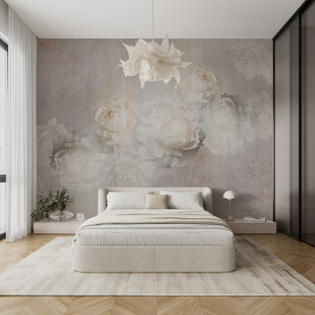 Pale roses on grey — interior 10